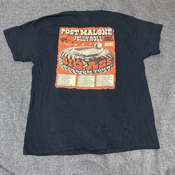 Gildan Men's Post Malone With Jelly Roll 2025 Big Ass Stadium Tour Shirt - Picture 7 of 8